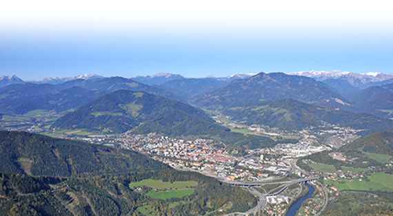 Luftbild von Bruck an der Mur