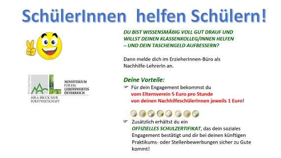 Schüler und Schülerinnen helfen Schülerinnen und Schülern