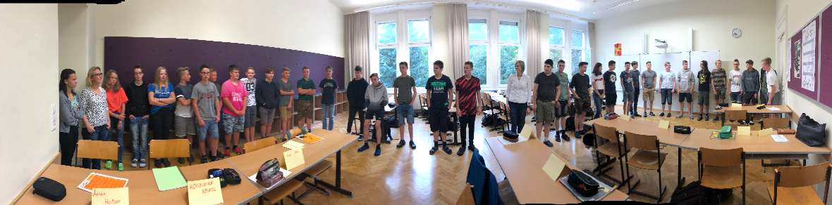 Dreihundertsechziggradbild einer Klasse