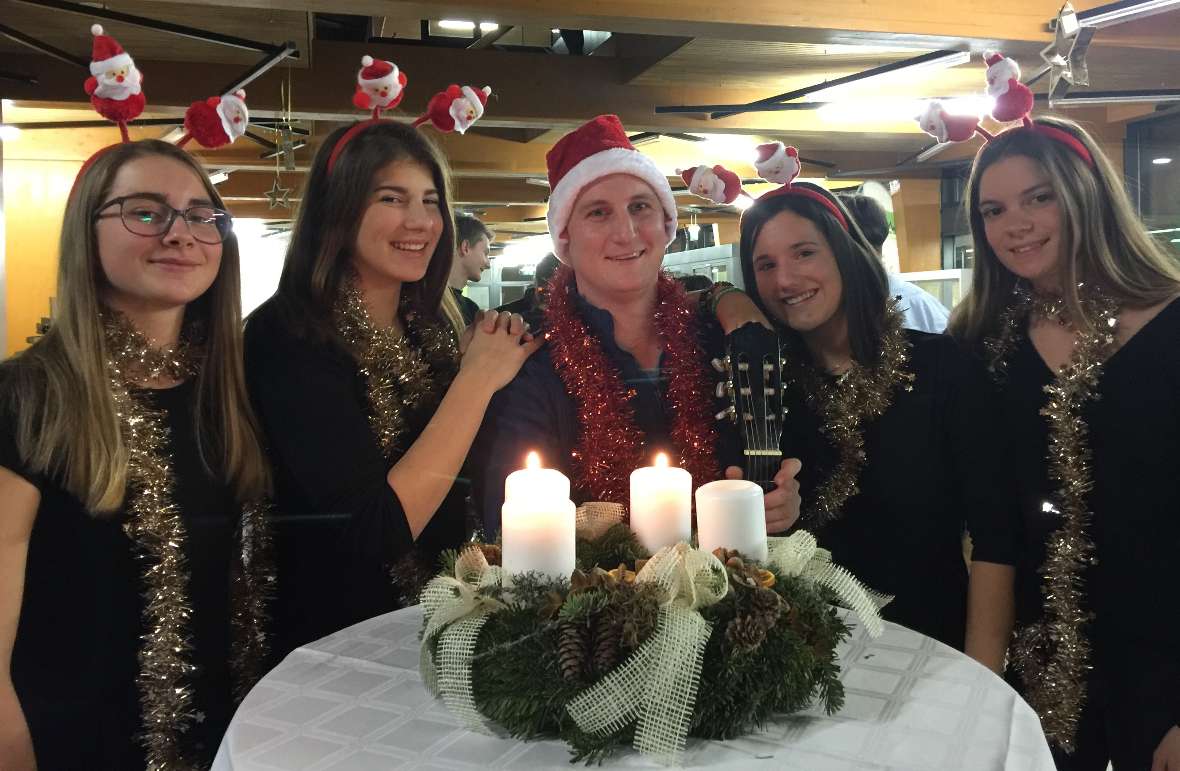 Quartett mit Mädchen der 1A
