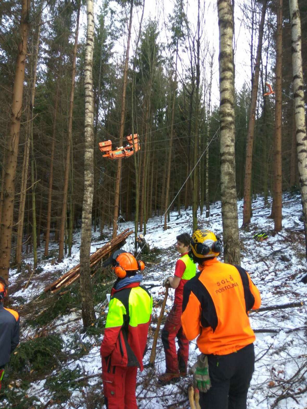 Einsatz mit einem Seilkran