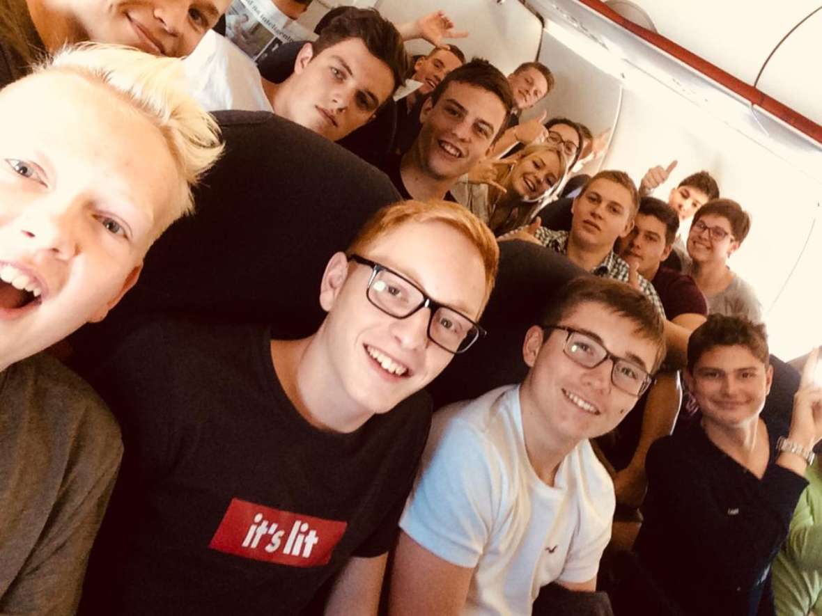 Im Flugzeug vor dem Start