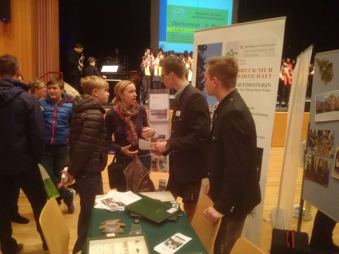 Unser Informationsstand in Knittelfeld mit Besucherin