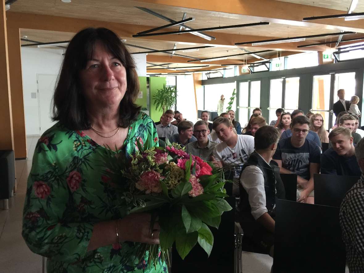 Blumen für die Wiederverleihung des Umweltzeichens