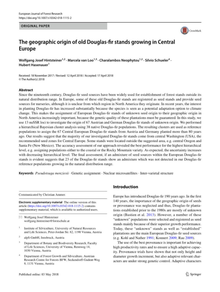Hintsteiner Douglasien Publikation 2018
